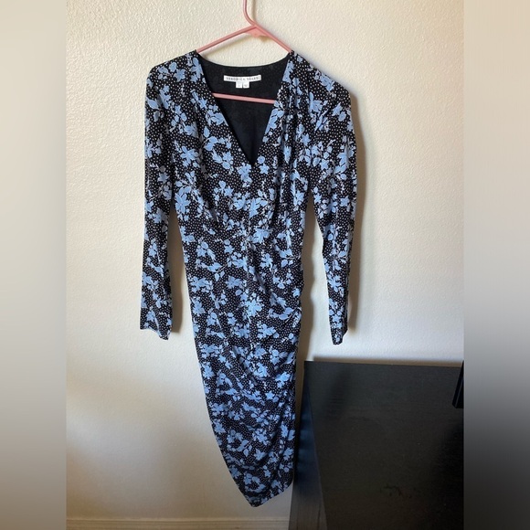 Veronica Beard Women’s Chana Polka Dot Floral Dress Black Size 2 Silk Blend - Picture 2 of 9